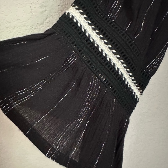 LoveStitch Dress Empire Waist Bohemian Button Front A-Line Maxi, M. Goth, witchy - Picture 6 of 12